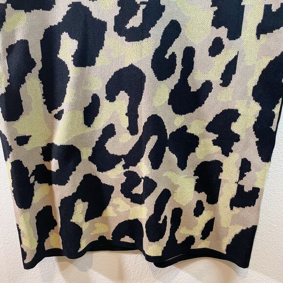 NWT Planet Gold Women's Plus Size Sleeveless Leopard Mini Sweater Dress Size 1X - Picture 5 of 7